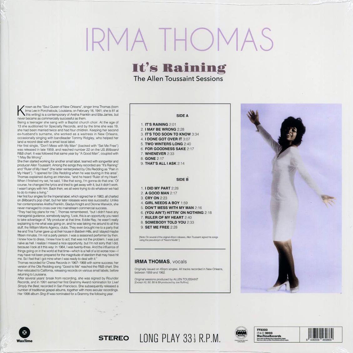 Irma Thomas - It's Raining: The Allen Toussaint Sessions (ltd. ed.) (180g) Vinyl Record