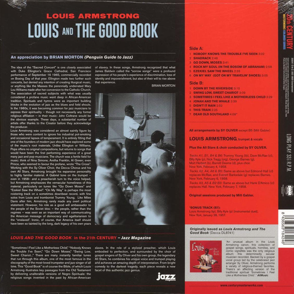Louis Armstrong & His All-Stars, The Sy Oliver Choir - Louis And The Good Book (+bonus track) (ltd. ed.) (180g) (red vinyl) Vinyl Record