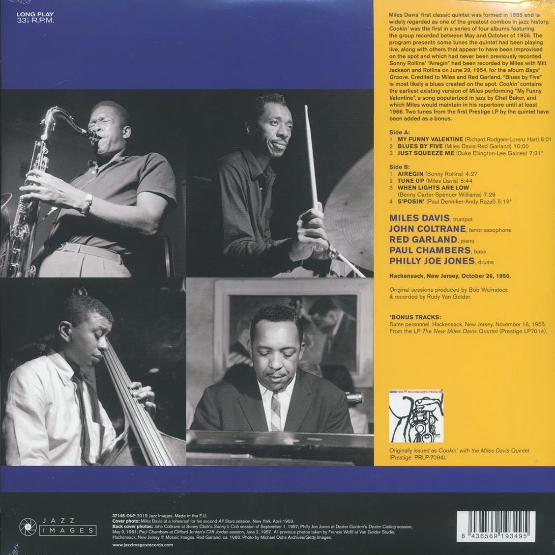 Miles Davis - Cookin' (+2 bonus tracks) (ltd. ed.) (180g) Vinyl Record