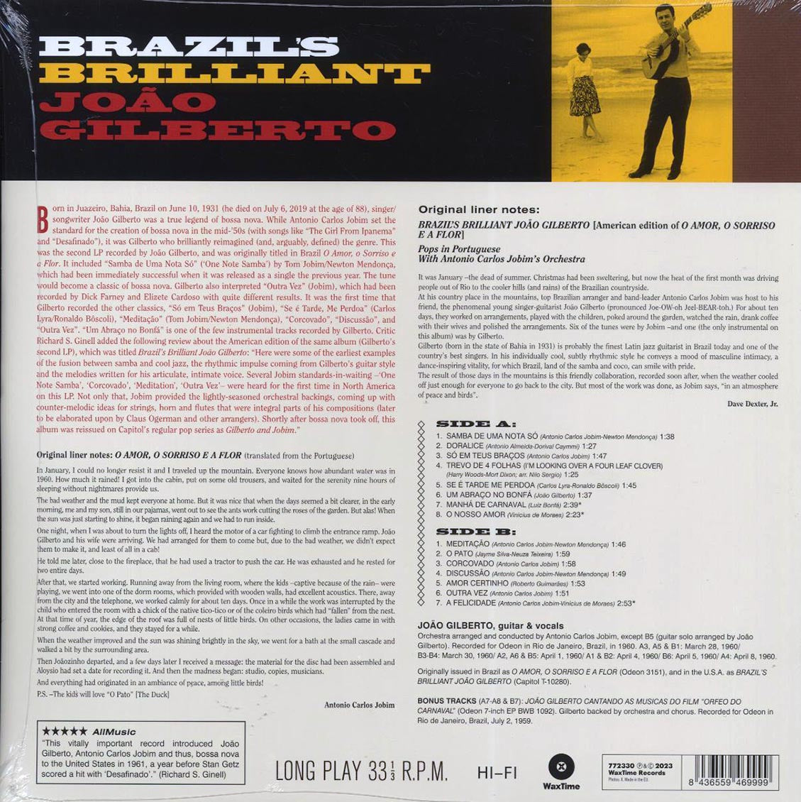 Joao Gilberto - Brazil's Brilliant (+3 bonus tracks) (ltd. ed.) (180g) Vinyl Record