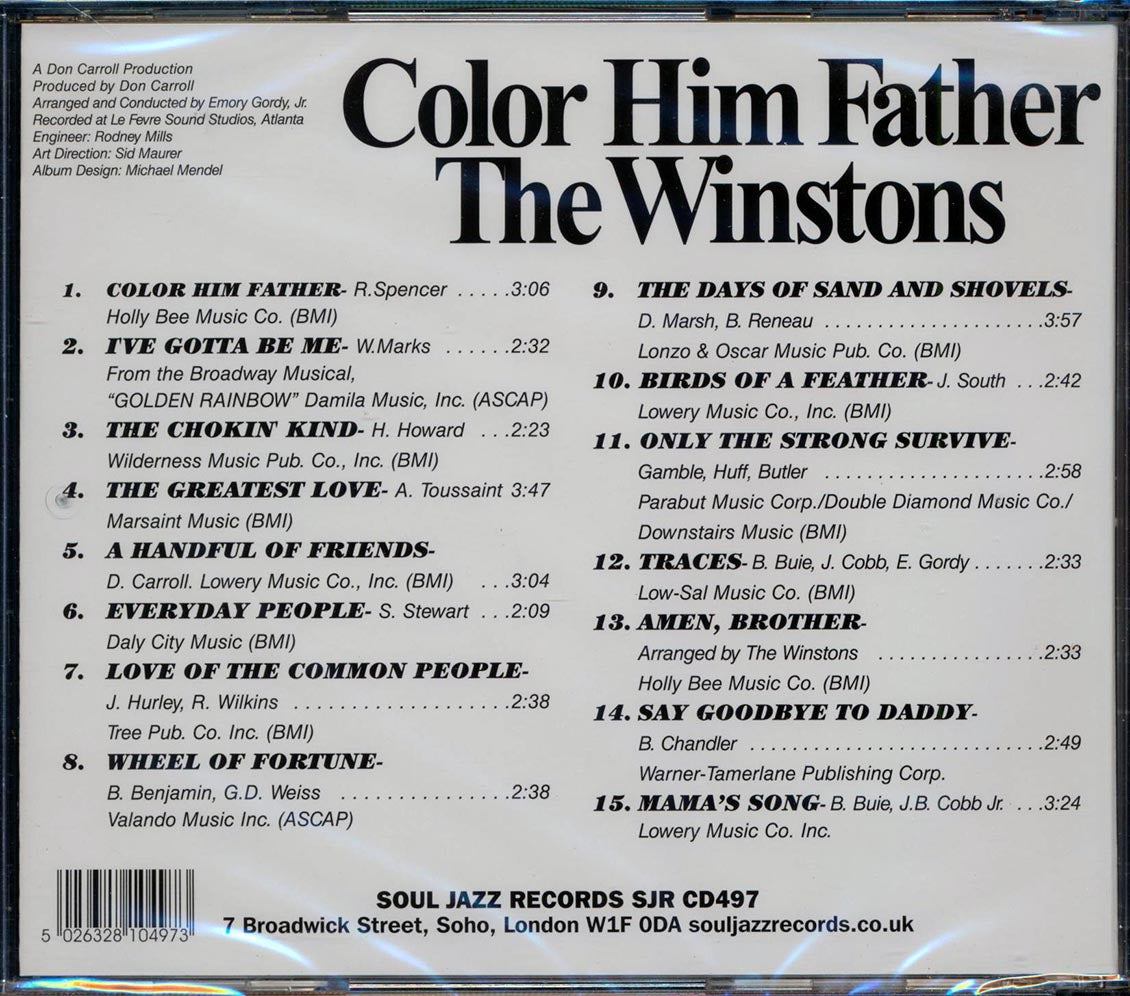 The Winstons - Color Him Father (+4 bonus tracks) Music CD