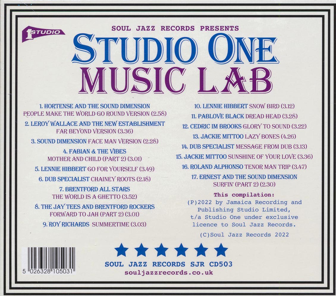 Sound Dimension, Lennie Hibbert, Cedric Brooks, Jackie Mittoo, Etc. - Studio One Music Lab Music CD