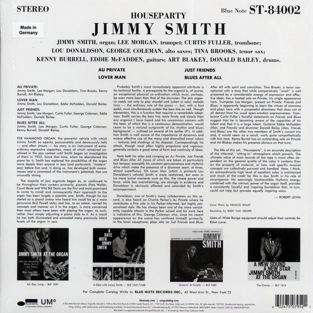 Jimmy Smith - House Party (180g) (audiophile) Vinyl Record
