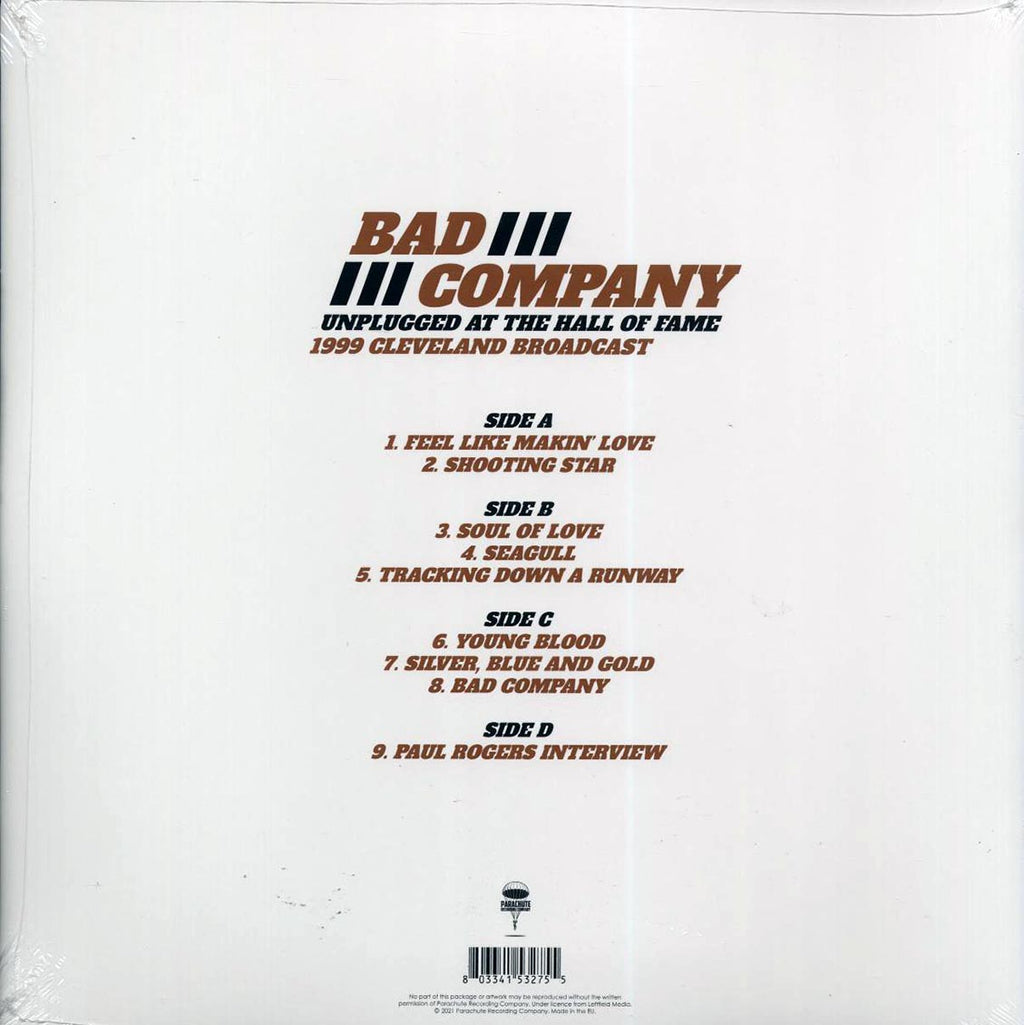 Bad Company - Unplugged At The Hall Of Fame: 1999 Cleveland Broadcast (2xLP) Vinyl Record