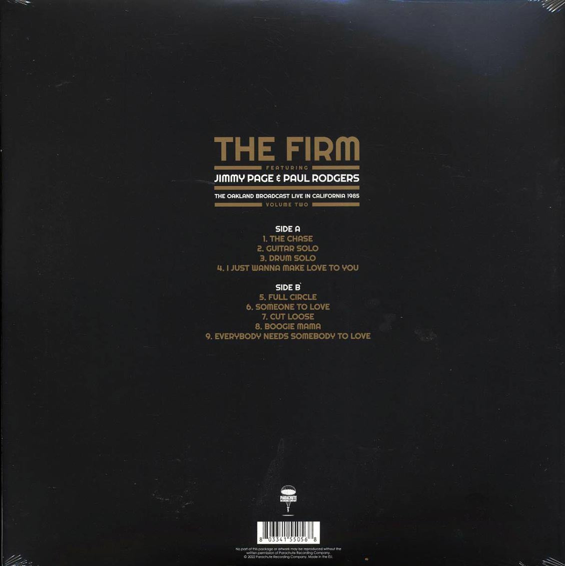 The Firm, Jimmy Page, Paul Rogers - The Oakland Broadcast Volume 2: Live In California Vinyl Record
