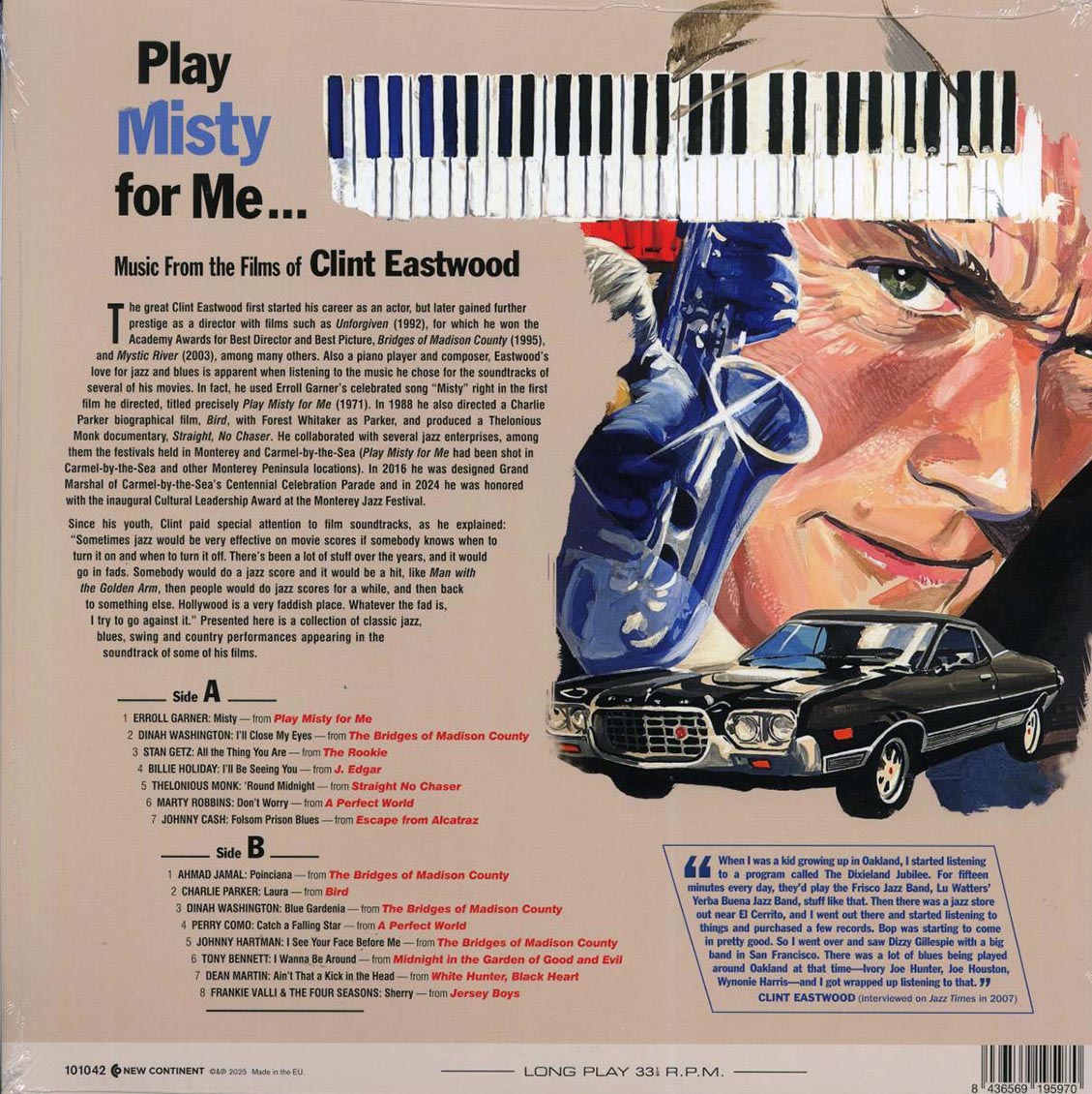 Billie Holiday, Johnny Cash, Marty Robbins, Dean Martin, Etc. - Play Misty For Me: Music From The Films Of Clint Eastwood (ltd. ed.) (180g) (blue vinyl) Vinyl Record