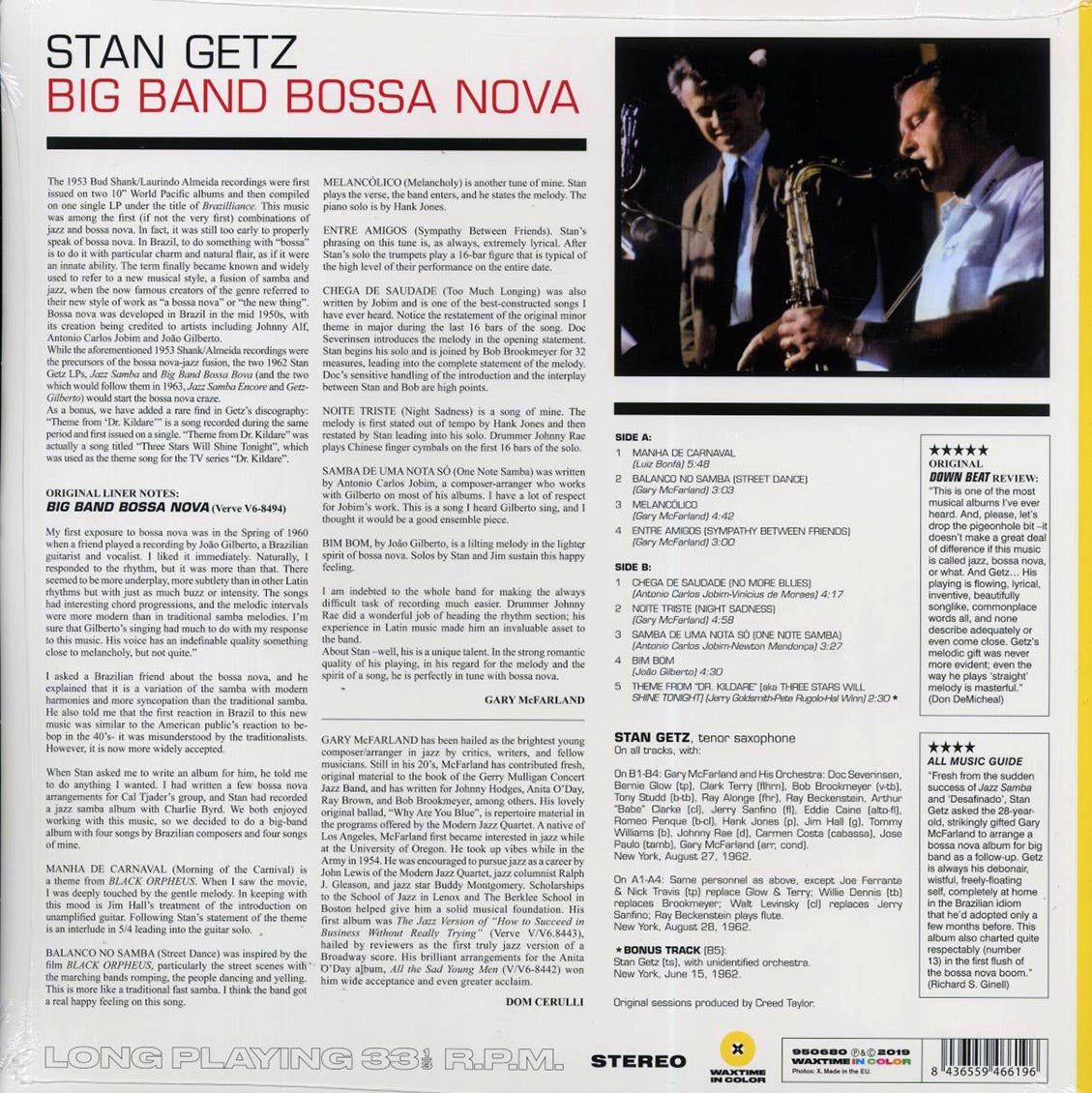 Stan Getz - Big Band Bossa Nova (+bonus track) (ltd. ed.) (180g) (yellow vinyl) Vinyl Record