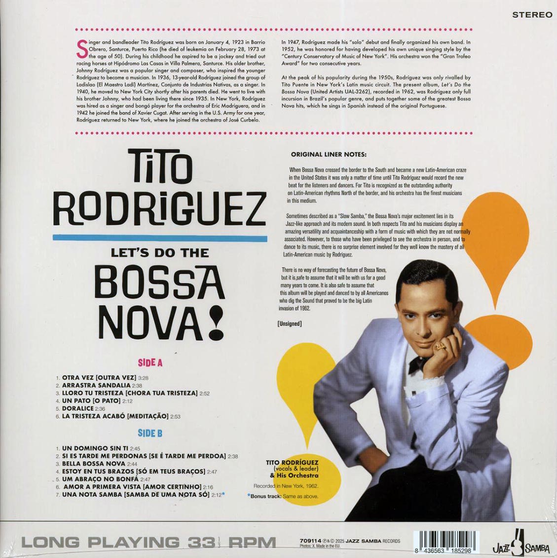 Tito Rodriguez & His Orchestra - Let's Do The Bossa Nova (+bonus track) (ltd. ed.) (180g) Vinyl Record