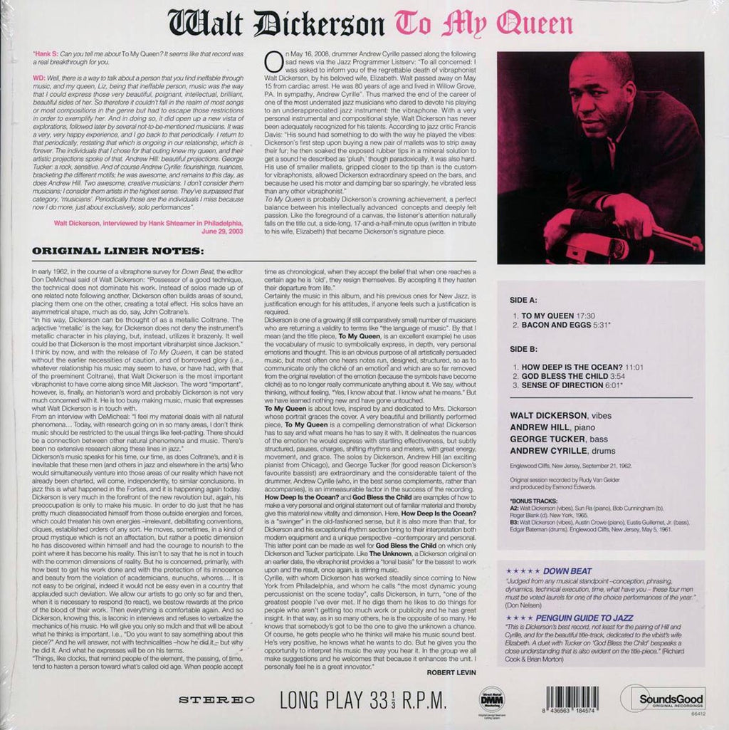 Walt Dickerson - To My Queen (+2 bonus tracks) (ltd. ed.) (180g) Vinyl Record