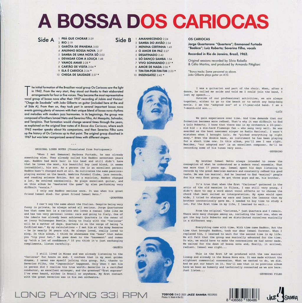Os Cariocas - A Bossa Dos Cariocas (20 tracks) (+8 bonus tracks) (ltd. ed.) (180g) Vinyl Record