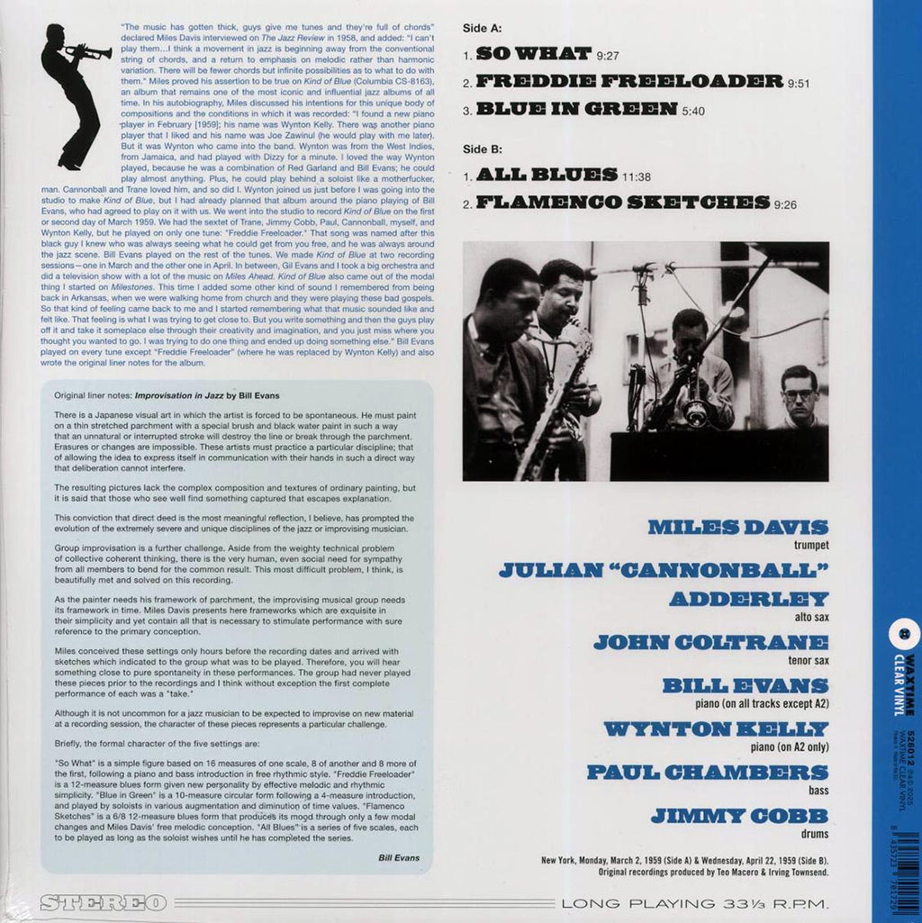 Miles Davis - Kind Of Blue (ltd. ed.) (180g) (clear vinyl) Vinyl Record