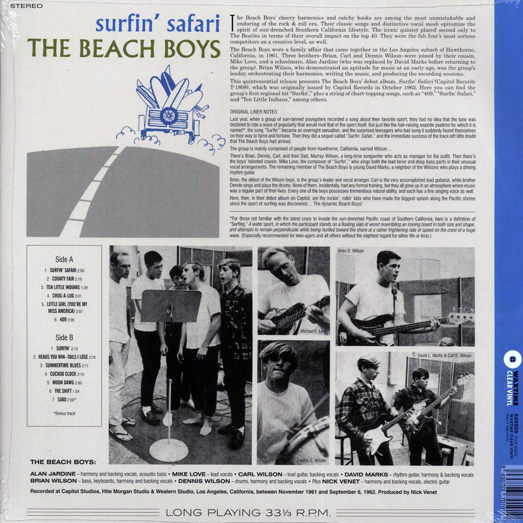 The Beach Boys - Surfin' Safari (+bonus track) (ltd. ed.) (180g) (clear vinyl) Vinyl Record