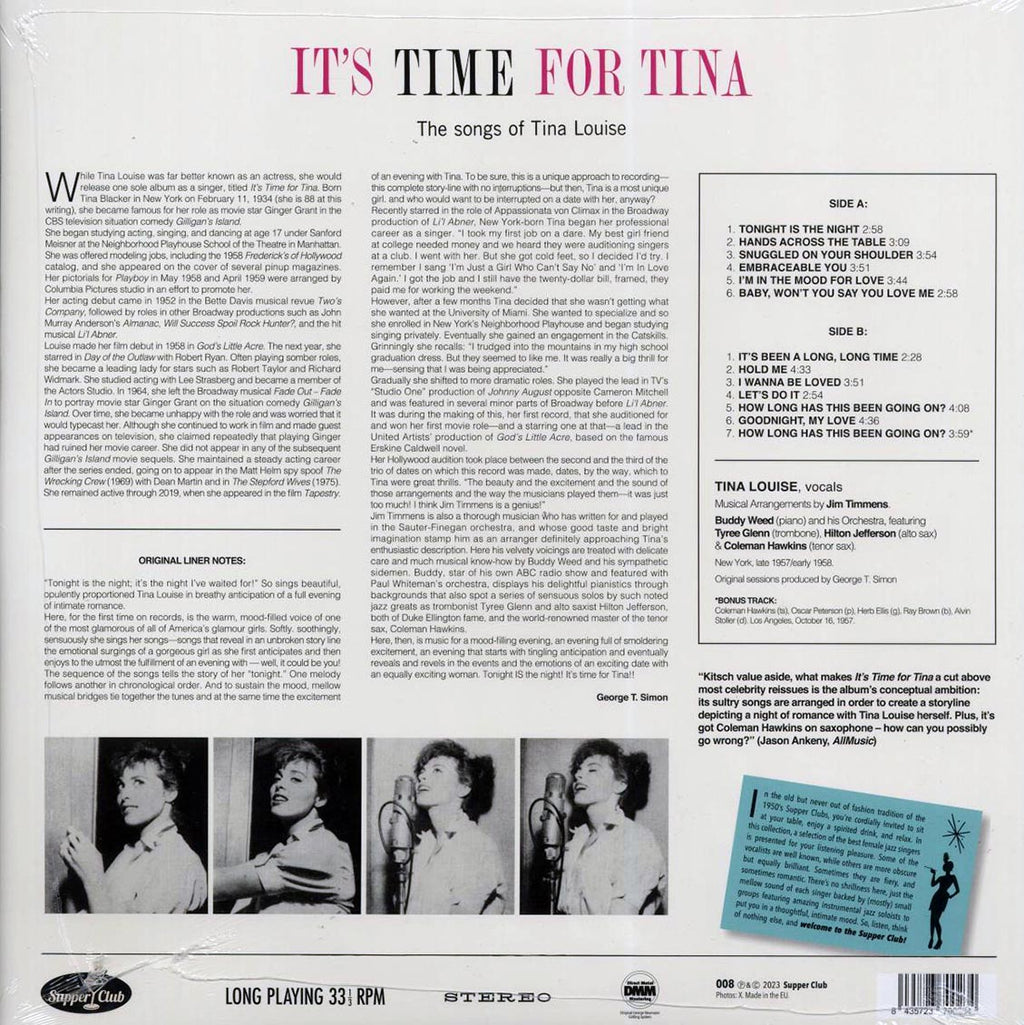 Tina Louise - It's Time For Tina: The Songs Of Tina Louise (+bonus track) (ltd. ed.) (180g) Vinyl Record