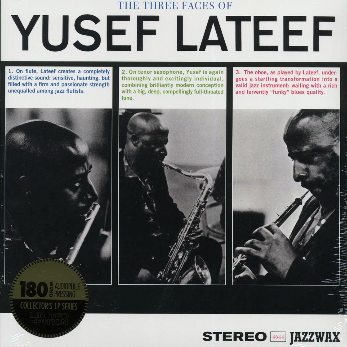 Yusef Lateef - The Three Faces Of Yusef Lateef (+2 bonus tracks) (ltd. ed.) (180g) Vinyl Record