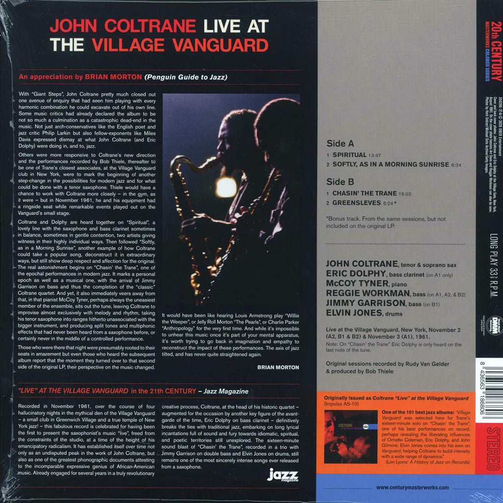 John Coltrane - Live At The Village Vanguard (+bonus track) (ltd. ed.) (180g) (red vinyl) Vinyl Record