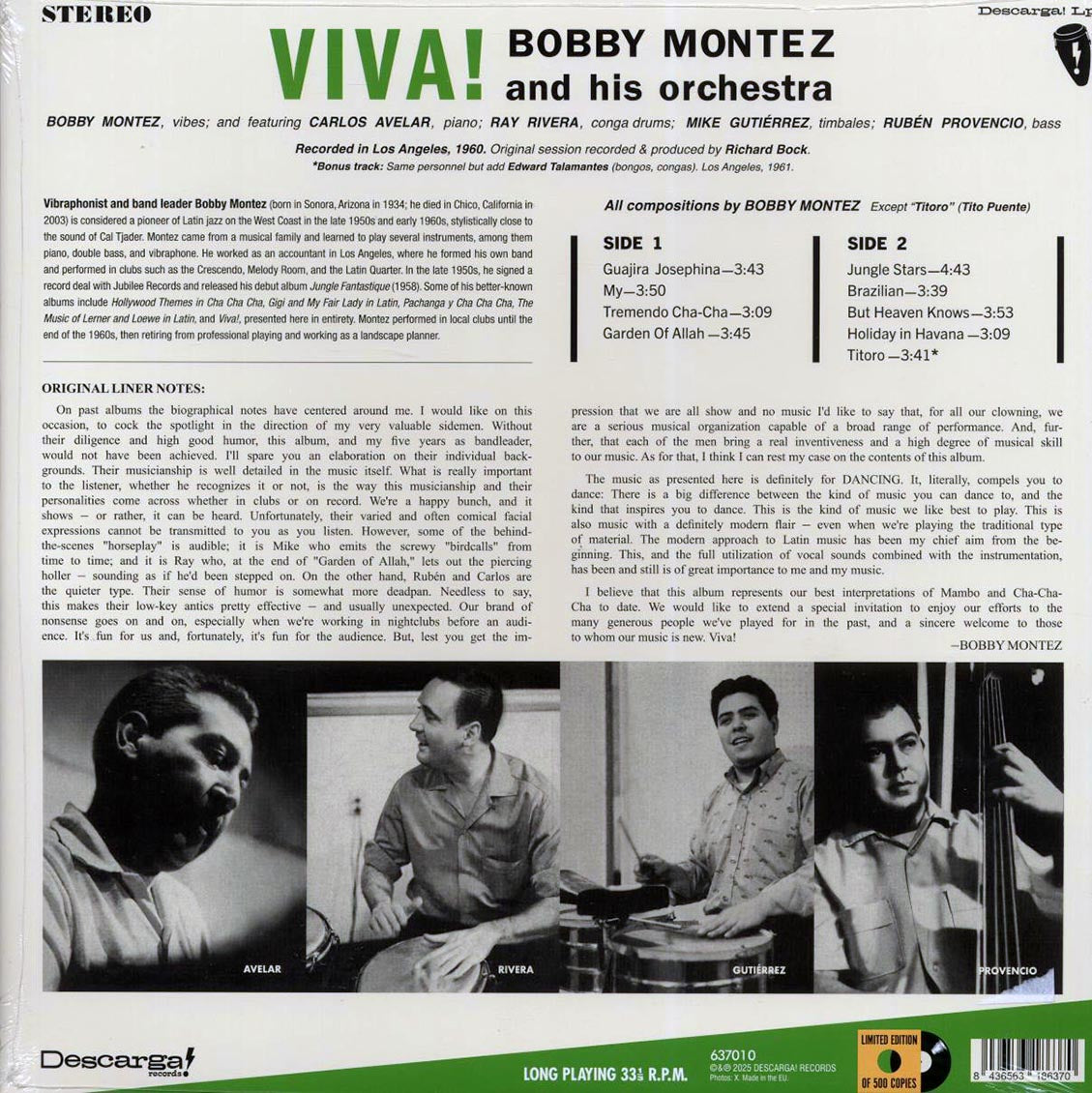 Bobby Montez & His Orchestra - Viva! Montez (+bonus track) (ltd. ed.) (180g) Vinyl Record