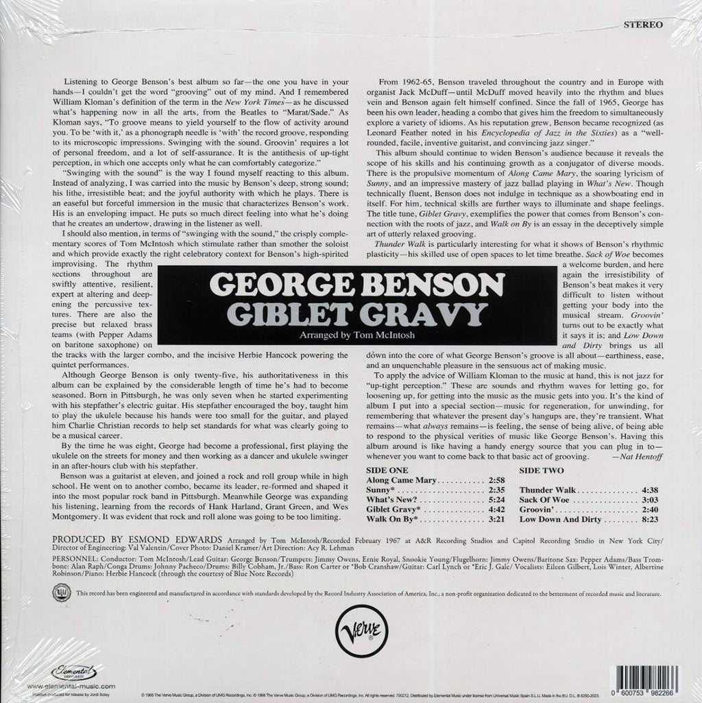 George Benson - Giblet Gravy (+3 bonus tracks) (ltd. ed.) (180g) Vinyl Record