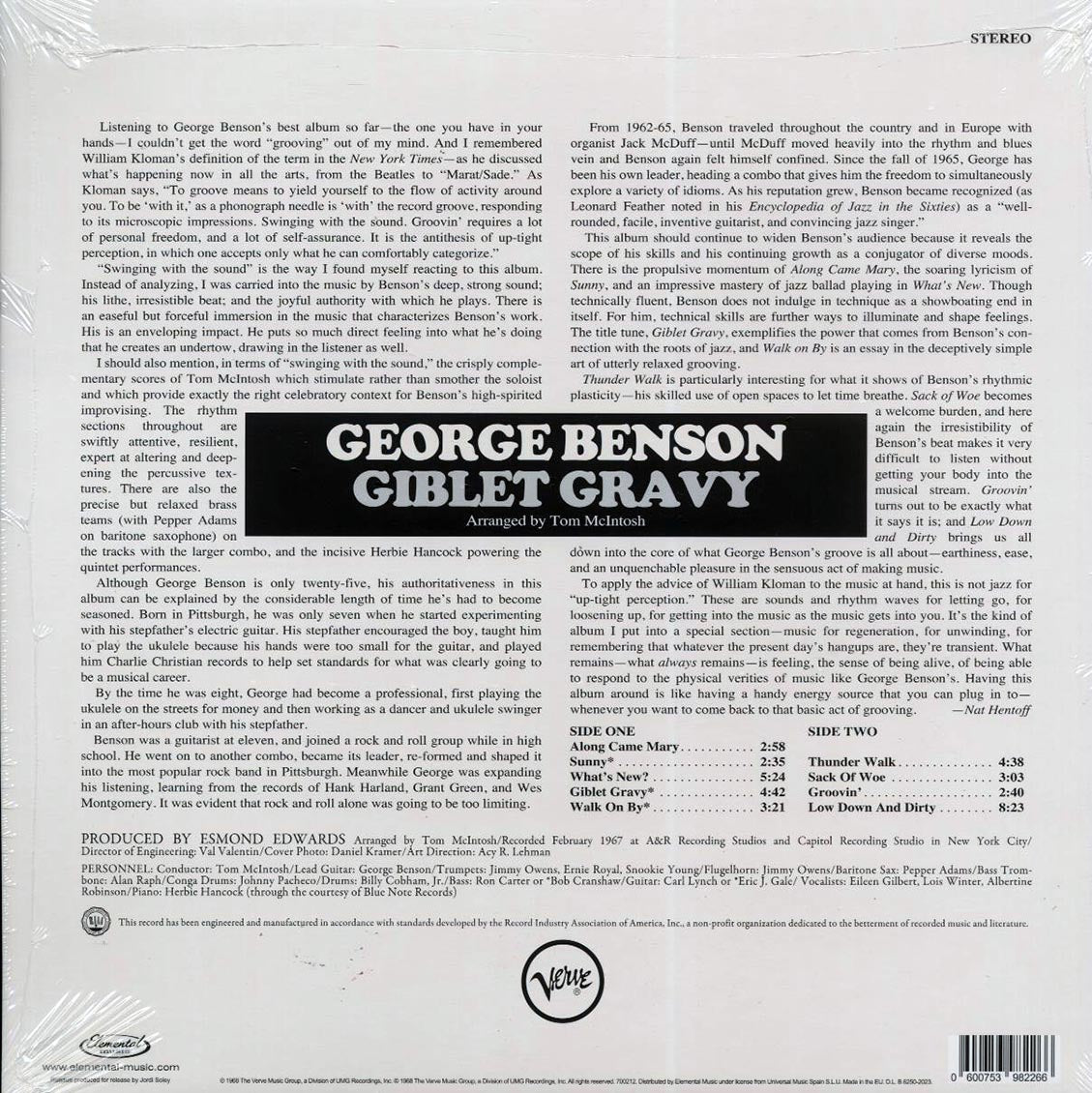 George Benson - Giblet Gravy (+3 bonus tracks) (ltd. ed.) (180g) Vinyl Record