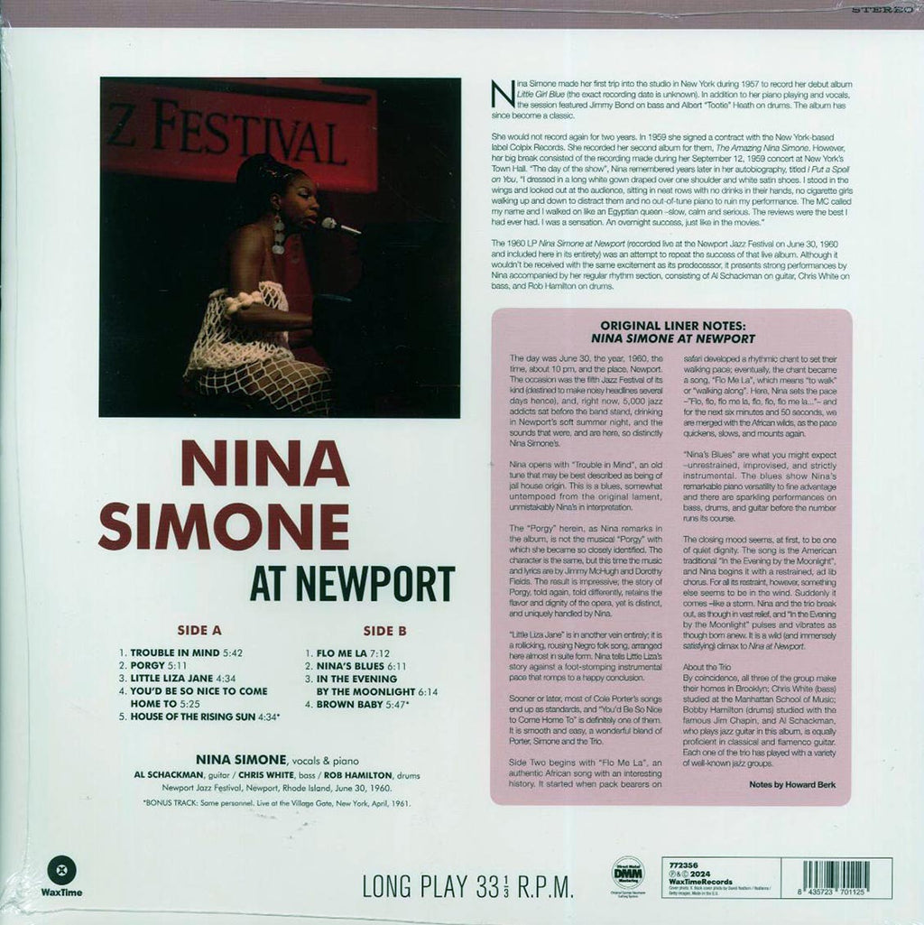 Nina Simone - Nina Simone At Newport (+2 bonus tracks) (ltd. ed.) (180g) Vinyl Record