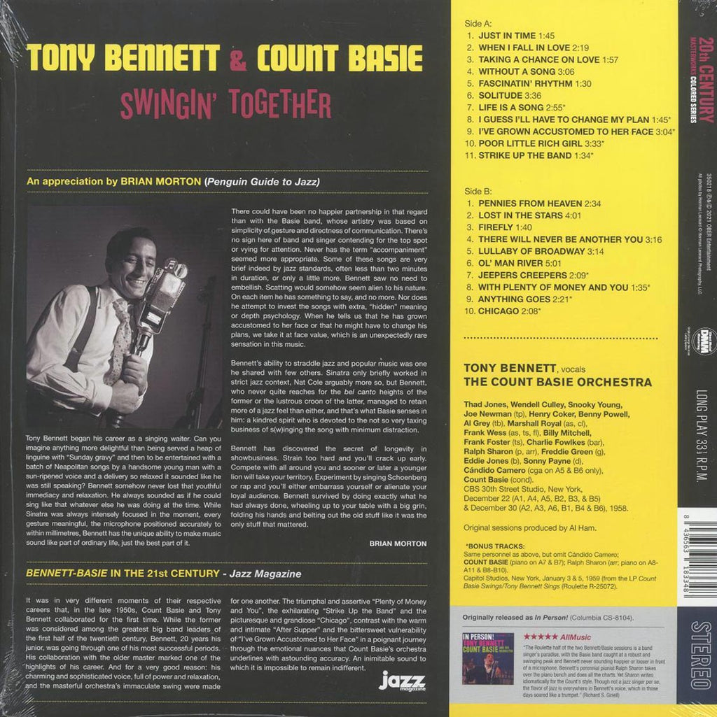 Tony Bennett, Count Basie - Swingin' Together (+9 bonus tracks) (ltd. ed.) (180g) (red vinyl) Vinyl Record