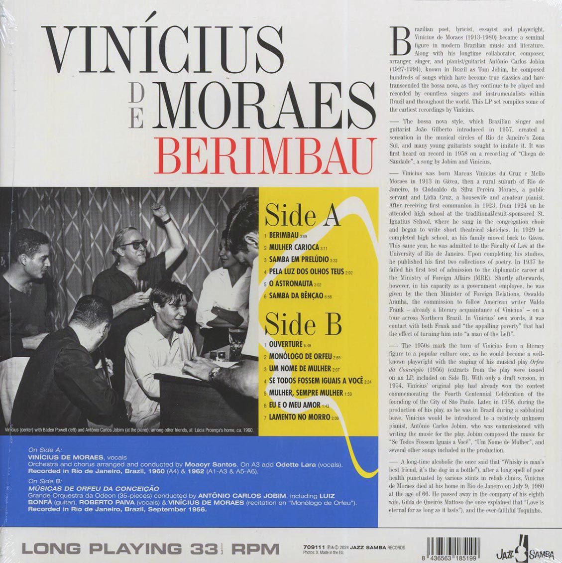 Vinicius De Moraes - Berimbau (+bonus tracks) (ltd. ed.) (180g) Vinyl Record