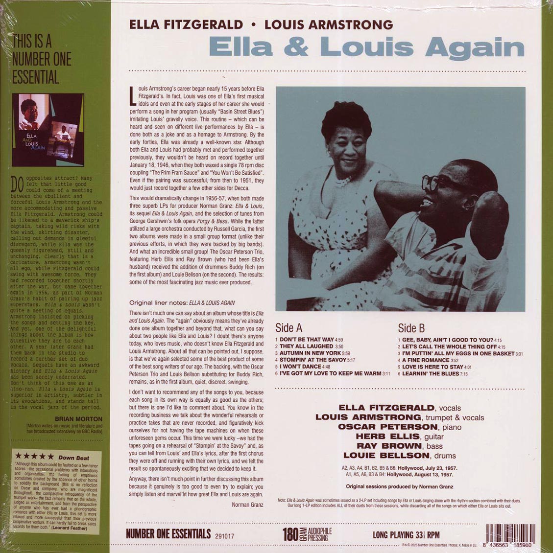 Ella Fitzgerald, Louis Armstrong - Ella & Louis Again (ltd. ed.) (180g) Vinyl Record