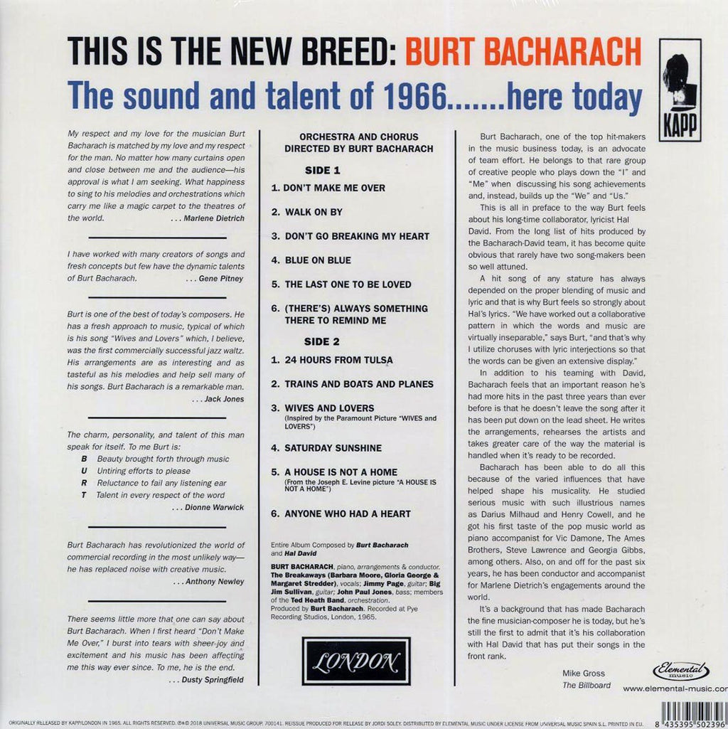 Burt Bacharach - Hit Maker! (ltd. ed.) (180g) Vinyl Record