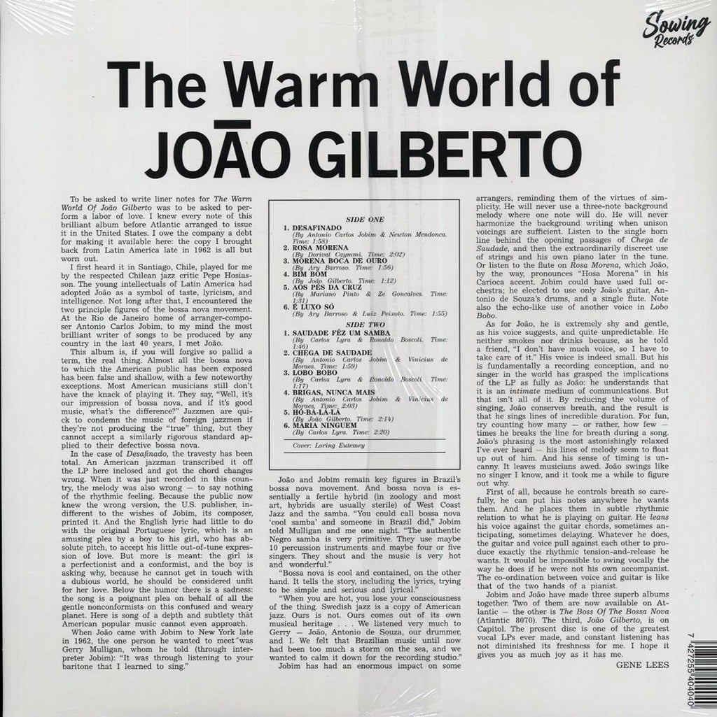 Joao Gilberto - The Warm World Of Joao Gilberto (clear vinyl) Vinyl Record