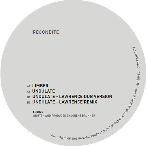 Recondite - Limber / Undulate - Lawrence Mixes - Vinyl Record