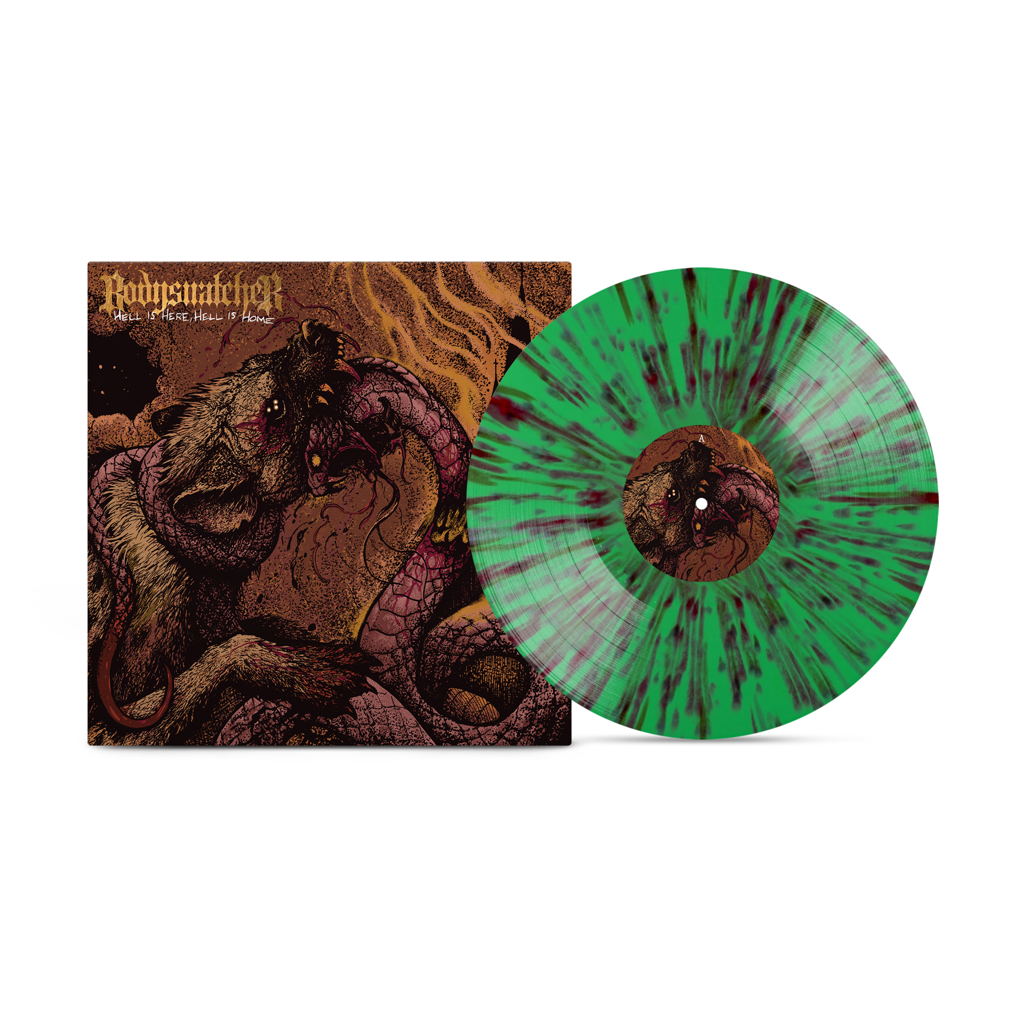 Bodysnatcher - Hell is Here, Hell Is Home on Venom Mint Splatter Vinyl Record
