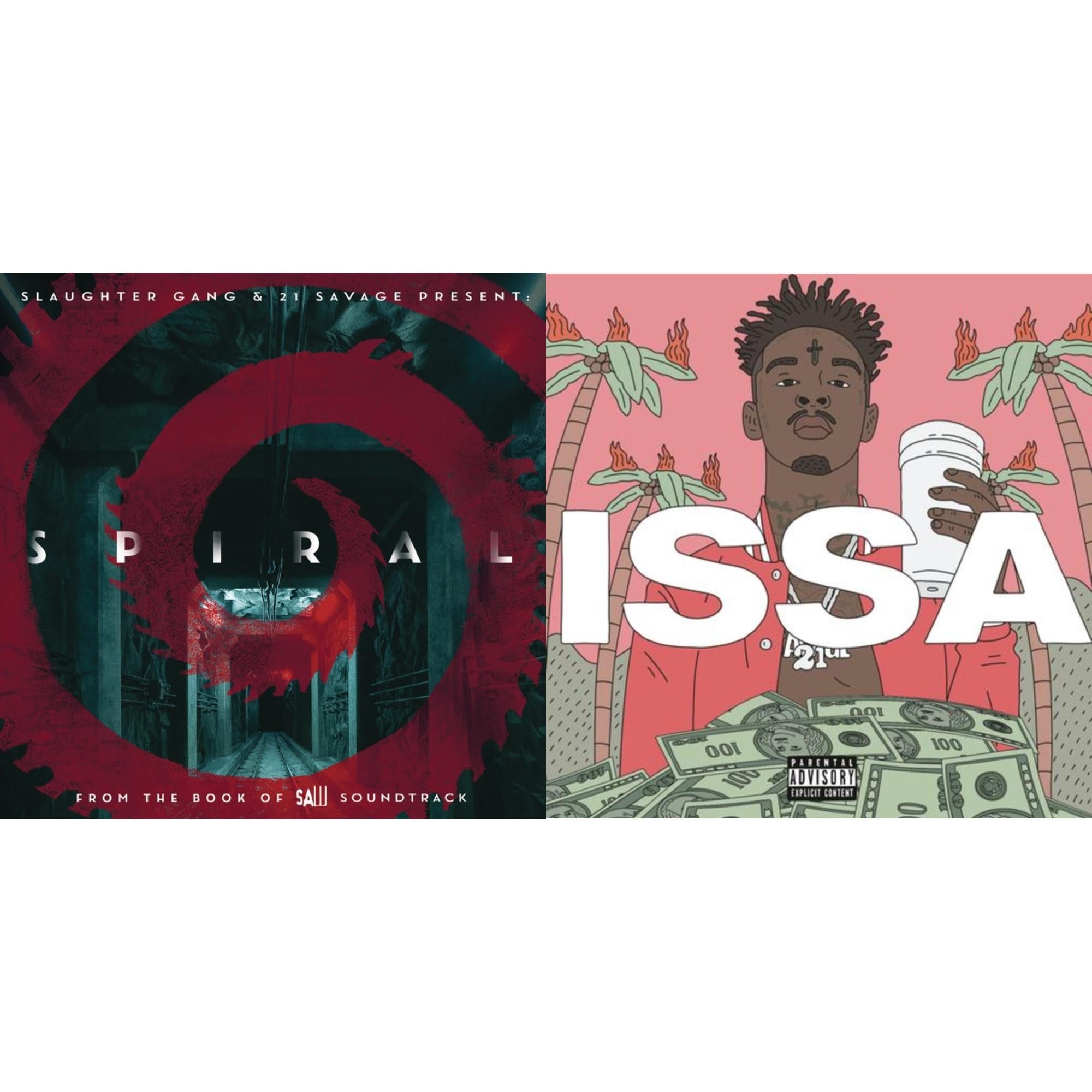 21 Savage - Spiral: From The Book Of Saw Soundtrack (X) & Issa Album (Pa) - CD Bundle