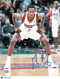 Brandon Jennings Milwaukee Bucks Signed Basketball 8x10 Photo PSA