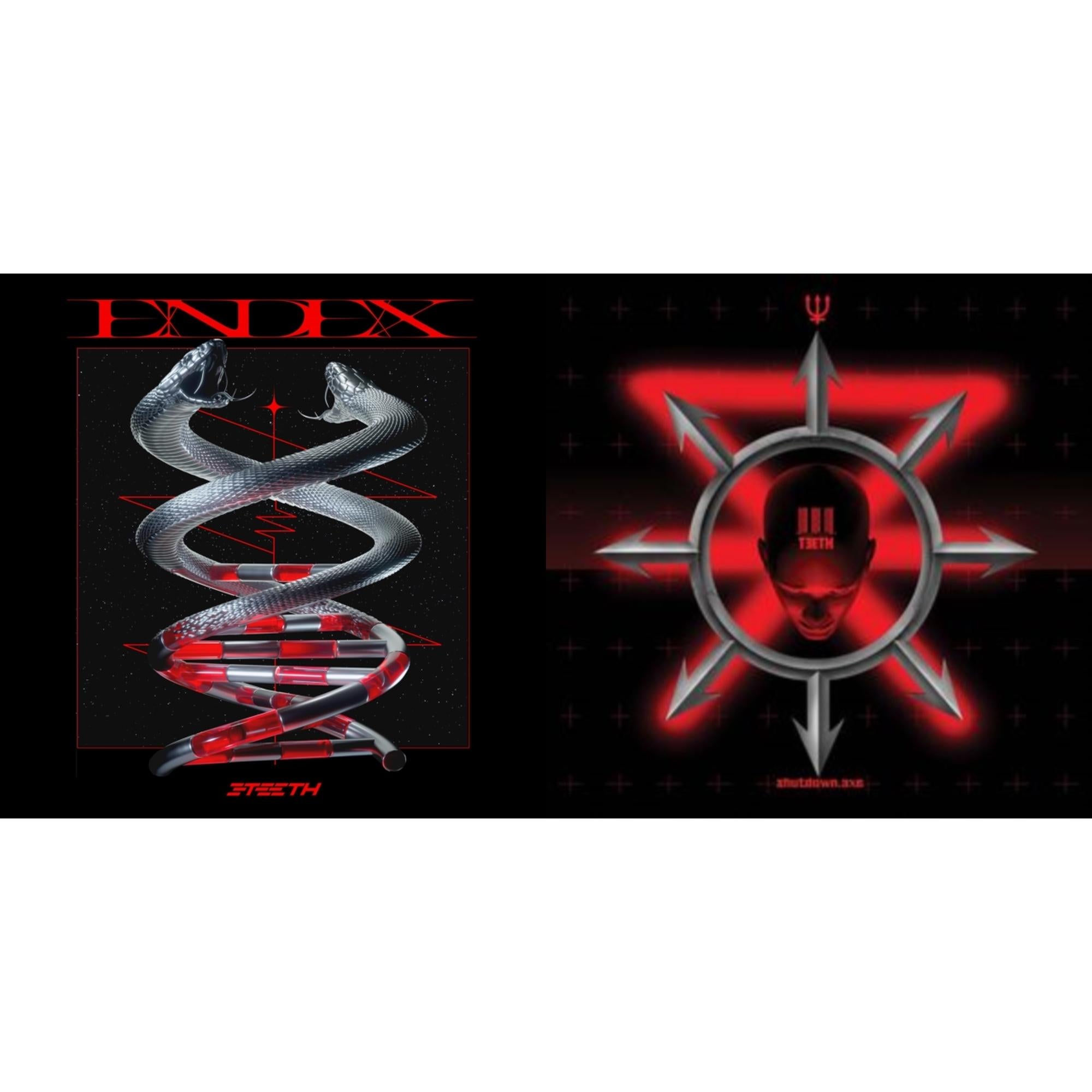 3Teeth - Endex (Red Smoke LP Vinyl) & Shutdown.Exe (Red/Silver LP Vinyl)
