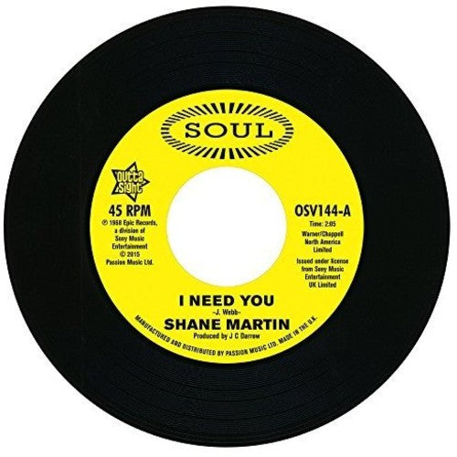Martin,shane / Taj Mahal - I Need You / A Lot Of Love - Vinyl Record