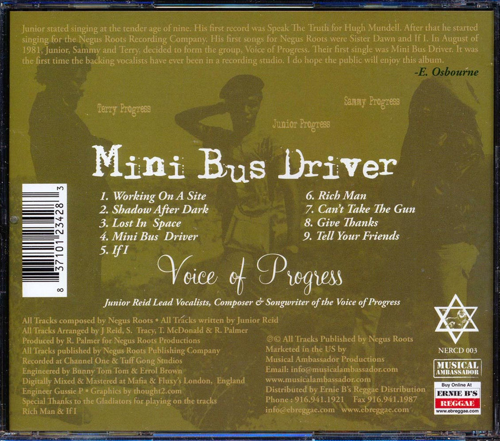 Voice Of Progress (Jr. Reid, Sammy Tracy, Terry McDermott) - Mini Bus Driver Music CD