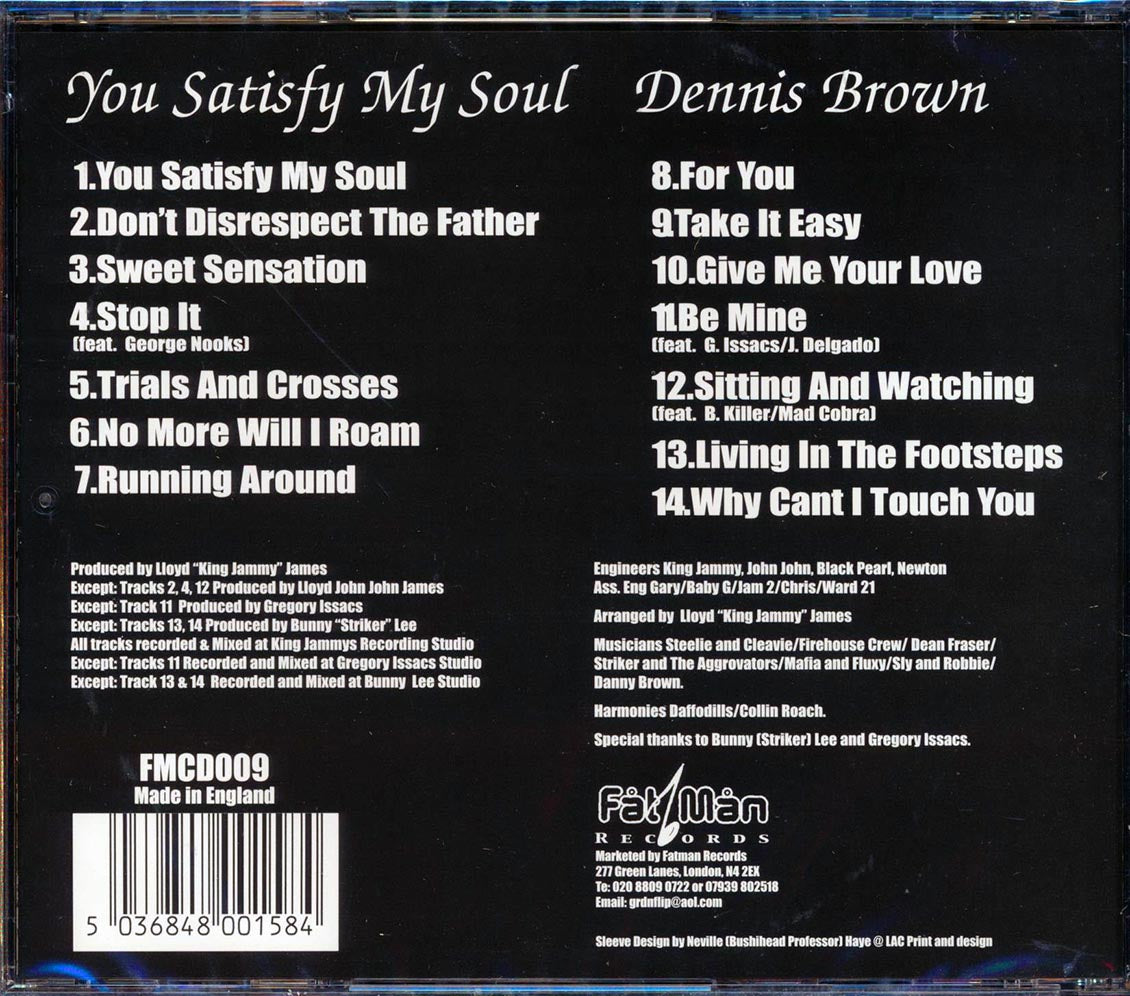 Dennis Brown - You Satisfy My Soul Music CD