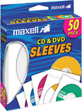 Maxell 190135 Cd/dvd Paper Sleeves 50pk Wht - Maxell 190135 Cd/dvd Paper Sleeves 50pk Wht