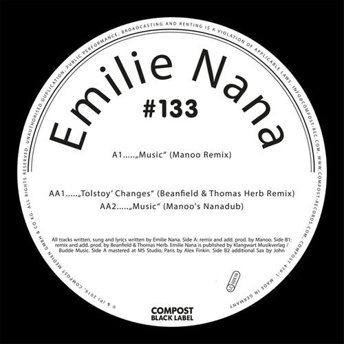 Nana,emilie - Compost Black Label 133 - Vinyl Record