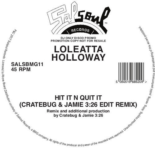 Holloway,loleatta - Hit It N Quit It-cratebug & Jamie 3:26 Edit Remix - Vinyl Record