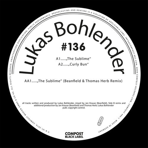 Bohlender,lukas - Compost Black Label 136 - Vinyl Record