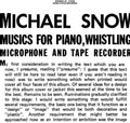 Snow,michael - Musics For Piano Whistling Microphone & Tape - Vinyl Record