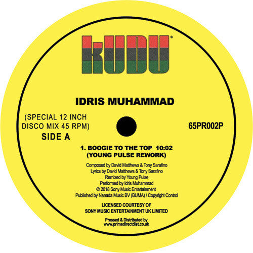 Idris Muhammad - Boogie To The Top (young Pulse Remix) - Vinyl Record