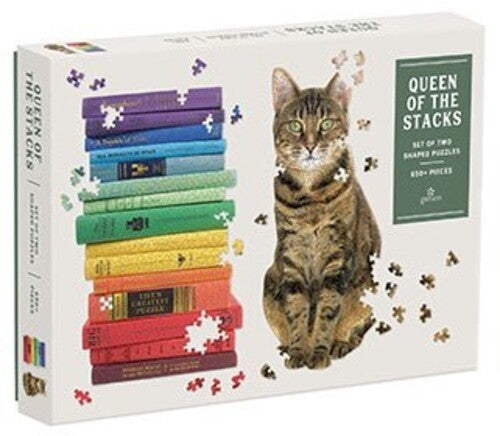 Galison - Queen Of The Stacks Set Of Two Puzzle Set - Games