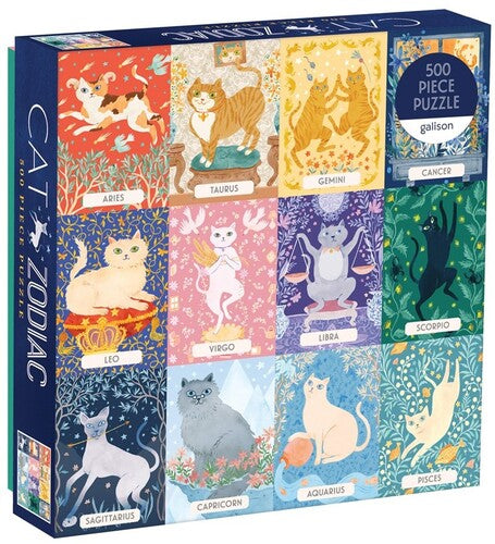 Mudpuppy - Cat Zodiac 500 Piece Puzzle - Games