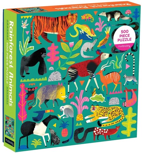 Mudpuppy - Rainforest Animals 500 Piece Family Puzzle - Games