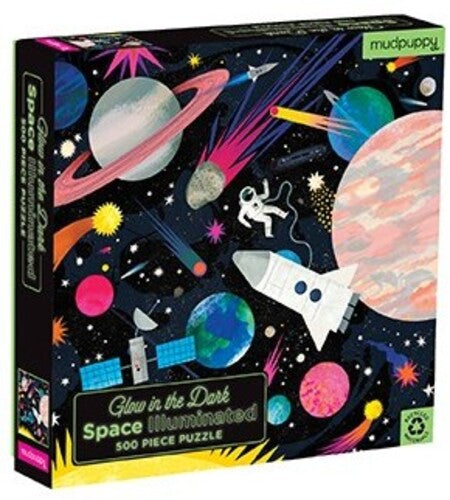 Mudpuppy - Space Illuminated 500 Piece Glow In The Dark - Games