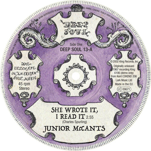 Mccants,junior / Johnny Soul - She Wrote It I Read It / Fall In These Arms Of - Vinyl Record