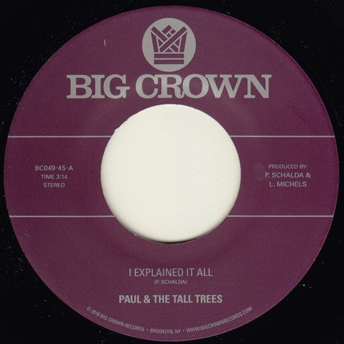 Paul & The Tall Trees - Explained It All / Watch Out - Vinyl Record