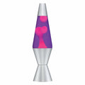 Lava lamp Light Silver Base Pink and Purple 14.5"