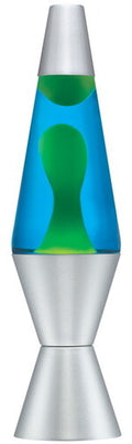 Lava Lamp Light Silver Base Blue and Green 14.5" 